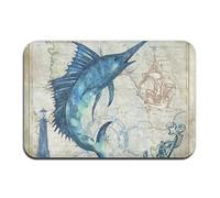 3D Home Art Kraken Ocean Theme Red Giant Octopus Tentacles in The Oceans Oil Painting Door Mats Kitchen Floor Bath Entrance Rug Mat-60x90cm