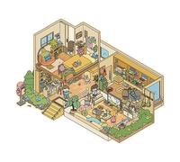 3D houses Stickers, Miniature Scene Stickers, House-Themed 3D Stickers, Educational 3D Sticker, Creative Scene Sticker, Decorative House Sticker for Enhance Skills 10.04x9.06 inch