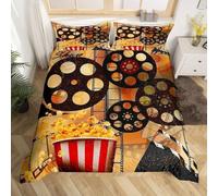 3D Housse de Couette 160x200 Thème du Film 3 Pièces Parure de lit 1 Personne Respirant Microfibre Rétro Fermeture Éclai Doux avec 2 Taie d'oreiller 65x65 h-3920