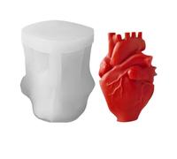 3d Human Heart Cake Mold, Realistic Cement Casting Mold, Non Stick Craft Tool, Durable Flexible Silicone Muffin Dessert Clay Resin Chocolate Soap Cupcake Topper Crafting Baking