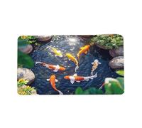 3D Illusion Carpet - Fishpond Design | 40x60cm 50x80cm Rugs with Polyester Velvet Material, Non-Slip Floor Mat with Soft Texture, Fun Home Accessory for Bedroom, Living Room, Entryway