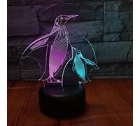 3D Illusion Led Veilleuse Mignon Pingouin Lampe Chambre Lampe De Chevet 16 Couleurs Télécommande Usb Tactile Illusion Lampe Pour Enfants Chambre Décoration Enfant Cadeaux D'anniversaire