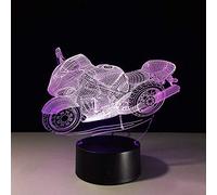 3d Illusion Moto LED Lampe Art Déco Lampe Lumières LED Décoration Lampes Touch Control 7 Couleurs Change Veilleuse USB Powered Enfants Cadeau Anniversaire Noël Cadeaux