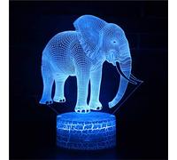 3D Illusion Nuit Lampe de Bureau éléphant de Bureau avec télécommande et commutateur Tactile 16 Couleurs Cadeau de décoration pour Enfants