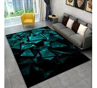 3D Illusion Optique Tapis pour Salon, Visuel Géométrique Gaming Tapis pour Garçons, Tapis de Chambre pour Ado, Tapis de Game pour Salle d'esports Noir Gris Vert Visual Game Carpet, 120x160 cm, Color 1