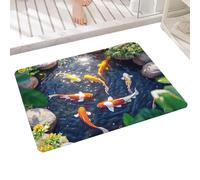 3d Illusion Rug - Creative Fish Pond Floor Decor, Anti Skid Novelty Mat | Imaginative Prank Style Area Rug For Festive Celebration Birthday Holiday Party Entryway Living Room Bedroom Home