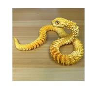 3D Imprimé Animaux Grand 3D Imprimé Serpent Articulé avec Yeux Réalistes pour Maison Bureau Bureau Exécutif Décoration-Gold||160/63in