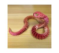 3D Imprimé Animaux Grand 3D Imprimé Serpent Articulé avec Yeux Réalistes pour Maison Bureau Bureau Exécutif Décoration-Red Gold||130cm/51in