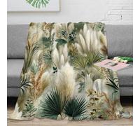 3D Imprimé Botanical Decor Couverture Polaire Microfibre Modern Tropical Plaid Confortable Cadeau pour Collègues Mentors Amis 50x60inch(127x152cm)