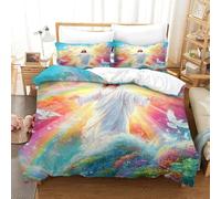 3D, Imprimé Caishenyedexiaonver123123_jesus_standing_on_the_mountain_with_h_2907bc9a-34f8-4040-bf03-94b5a54a720c_2 Ensemble De Literie Avec Microfibre Super Douce Et Respirante Sets De Housses De Coue