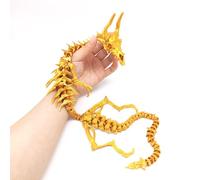 3D Imprimé Dragon Articulé Animaux Dragon Os pour Aquarium Poupée Halloween Maison Bureau Étagère Exécutif Bureau Décoration-Dark Gold||42cm