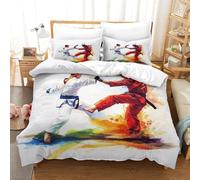 3D, Imprimé Karate Fighters-Dynamic Martial Arts Action Parure De Lit Microfibre Super Douce Et Respirante Sets De Housses De Couettes 3 Pièces Et Taie d'oreiller Double（200x200cm）