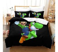 3D, Imprimé Luigi's Literie en Microfibre Super Douce Et Respirante Housse De Couette 3 Pièces Et Taie d'oreiller King（220x240cm）