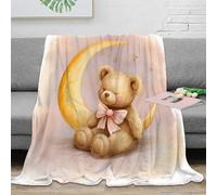 3D Imprimé Mignon teddy bear Plaid de Salon Microfibre Literie doux bedtime illustration Couverture Polaire Anti-Bouloche Toutes Saisons pour Locataires Familles Enfants 50x60inch(127x152cm)