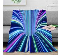 3D Imprimé néon light tunnel Couverture de Lit Microfibre Toutes Saisons numérique Abstrait design Plaid de Voyage Compact Lavable en Machine pour Voyageurs Campeurs Jeunes 80×90inch(200x230cm)