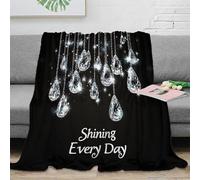 3D Imprimé Sparkling Drops Jeté de Canapé Microfibre Literie Elegant Crystal Decor Couverture Cadeau Anniversaire pour Amoureux 60x80inch(150x200cm)