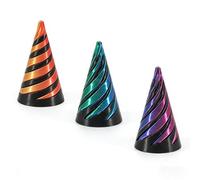 3D Imprimé Spiral Cone Fidget Toy 3 Pièces Sculpture De Passthrough Pyramide Rotating Pyramid Objet Anti Stress Impossible Pyramide Traversant Sculpture Anxietys Relief Toy pour Enfants