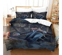 3D, Imprimé Wednesday Ensemble De Literie avec Microfibre Super Douce Et Respirante Set De Housse De Couette 3 Pièces Et Taie d'oreiller Single(140x200cm)