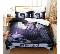 3D, Imprimé Wednesday Ensemble De Literie Microfibre Super Douce Et Respirante Set De Housse De Couette 3 Pièces avec Taies d'oreiller Double(200x200cm)