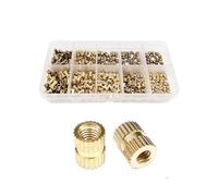 3D Imprimer les écrous en bronze, Kit d'écrous moletés en laiton, filetage femelle, M2 M2,5 M3, paquet de 200/500 pièces(M2 M2.5 M3 500pcs)