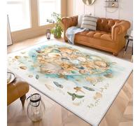 3D Imprimés Tapis Illustration De Coquillage OcéAnique Poil Ras Doux Lavable en Machine Antidérapant Bleu Clair Tapis Salon Chambre Coucher Salle à Manger D'intérieur Paillasso Moderne 160x230 cm