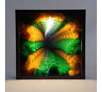 3D Infinity Mirror Light Lampe sensorielle pour la Maison de Salon décor de fête de fête LED Night avec des miroirs de Tunnel à Effet de Mousse Décoration d'art Mural (Couleur: a)