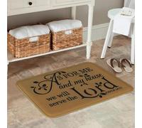 3D Inspiring 'As for Me and My House Non-Slip Mat,Elegant Script Design for Faithful Home Decor Enthusiasts-60x90cm