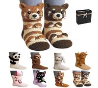 3d Knit Animal Sloth Socks For Women,Hand Crocheted Soft Breathable Cotton,Warm & Comfortable Christmas Gifts (FR/ES, Alpha/lettres, Taille unique, Grande taille, Taille normale, H-088)
