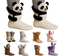3D Knit Animal Socks -3D Animal Socks, Cute Hand Crocheted Layer Cotton Sock for Warmth, Fun Christmas Gifts for Women Men (A)
