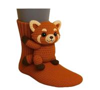 3D Knit Animal Socks,Cute Handmade Crocheted Animal Sock,Novelty Winter Warm Thick Floor Sock,Cozy Winter Home Socks (L)