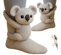 3d Knit Animal Socks For Women,Animal Hug Socks,Sloth SocksHand Crocheted,Breathable Comfort For Men & Women (1 pair,A)