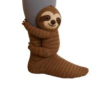 3D Knit Animal Socks for Women - Fuzzy Handmade Animal Hugging Socks with Double Layer Cotton, Warm & Cozy (C)