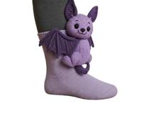 3D Knit Animal Socks for Women - Fuzzy Handmade Animal Hugging Socks with Double Layer Cotton, Warm & Cozy (L)