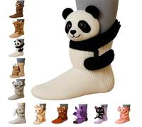 3D Knit Animal Socks,Funny Hug Handmade Crocheted Floor Socks,Cute Winter Warm Thick Double-Layer Soft Breathable Cotton Sock (B)