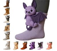 3D Knit Animal Socks,Funny Hug Handmade Crocheted Floor Socks,Cute Winter Warm Thick Double-Layer Soft Breathable Cotton Sock (C)