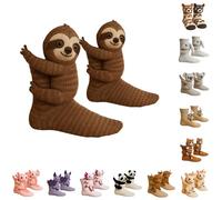3D Knit Animal Socks, Handmade Cute 3D Animal Pattern Winter Socks, Double-Layer Cotton Warm Cozy Sock for Women Men