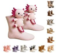 3D Knit Animal Socks, Handmade Cute 3D Animal Pattern Winter Socks, Double-Layer Cotton Warm Cozy Sock for Women Men