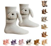 3D Knit Animal Socks, Handmade Cute 3D Animal Pattern Winter Socks, Double-Layer Cotton Warm Cozy Sock for Women Men