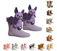 3D Knit Animal Socks, Handmade Cute 3D Animal Pattern Winter Socks, Double-Layer Cotton Warm Cozy Sock for Women Men