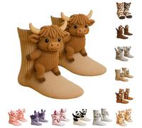 3D Knit Animal Socks, Handmade Cute 3D Animal Pattern Winter Socks, Double-Layer Cotton Warm Cozy Sock for Women Men