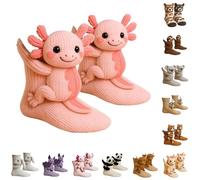 3D Knit Animal Socks, Handmade Cute 3D Animal Pattern Winter Socks, Double-Layer Cotton Warm Cozy Sock for Women Men