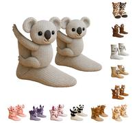 3D Knit Animal Socks, Handmade Cute 3D Animal Pattern Winter Socks, Double-Layer Cotton Warm Cozy Sock for Women Men