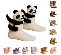 3D Knit Animal Socks, Handmade Cute 3D Animal Pattern Winter Socks, Double-Layer Cotton Warm Cozy Sock for Women Men