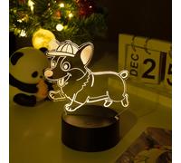 3d Lampe Chien, Veilleuse Chien Pour Enfant, Illusion 3d Lampe, 3d Veilleuse Chien En Train De Courir, 16 Couleurs Au Choix, Alimentation Par Usb Ou Batterie, Interrupteur Tactile