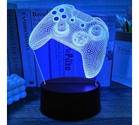 3D Lampe Gaming, Lampe Gamer 16 Couleurs Graduables, Rechargeable, Avec Câble, Commandes Tactiles et Télécommandes, Gamer deco chambre, Gaming Cadeau pour Gamer Fans Enfants Garçons Hommes