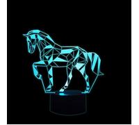3D Lampe Illusion Optique LED, Lampe 3d Cheval 7 Couleurs Changeantes Lampe de Chevet Tactile Chambre Déco Lampe Cheval