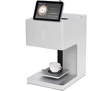 3D Latte Art Coffee Printer Machine,Impression Automatique De Boissons Et De Nourriture avec Connexion Wi-FI,Cartouches d'encre Qualité Alimentaire,pour Café,Magasin Thé Au Lait White-EB-FT4
