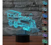 3d le train Veilleuse Lampe Illusion d'optique Veilleuse 7 couleurs Lampe de table bureau décoration cadeau de Noël parfait avec
