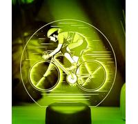 3D Le vélo LED Lampe veilleuse d'illusion Lumière de Nuit avec USB et 7 Couleurs Décoration pour Enfant Chambre Chevet Table de Bébé Enfant Cadeau Fête Anniversaire