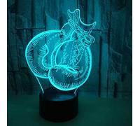 3D LED Illusion Lampe Veilleuse Gants De Boxe Forme Interface USB Lumières 16 Changement De Couleurs Toucher La Lampe De Sommeil De La Chambre De Bébé, Cadeaux De Vacances De Fête D'anniversaire